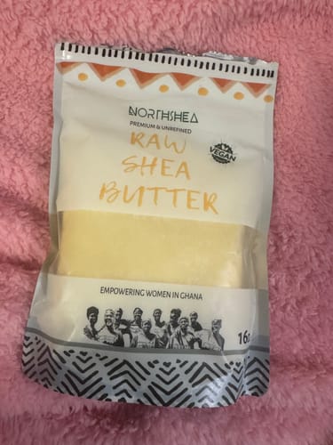 Customer photo review of 16oz Premium + Authentic Raw Shea Butter