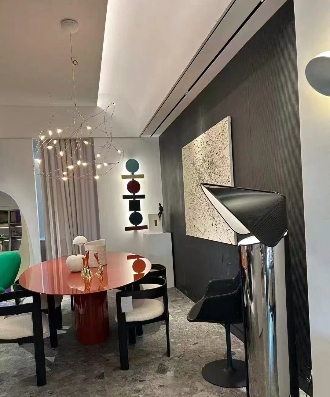 Customer photo review of Flock of Light Fireflies Abstract Brass Chandelier