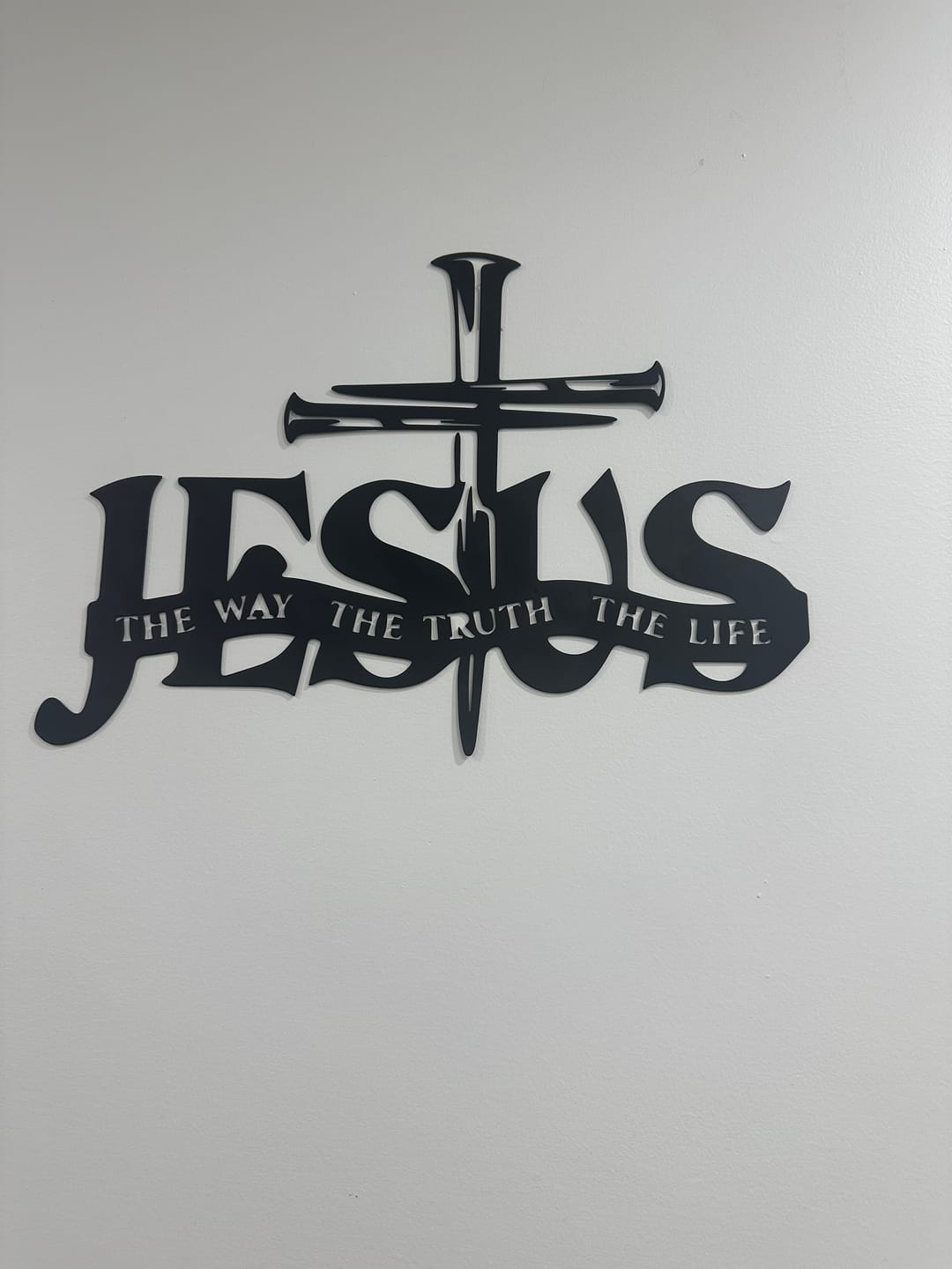 Customer photo review of Christianartworkshop Faithful Jesus & Cross Design Metal Wall Decor Home Decoration
