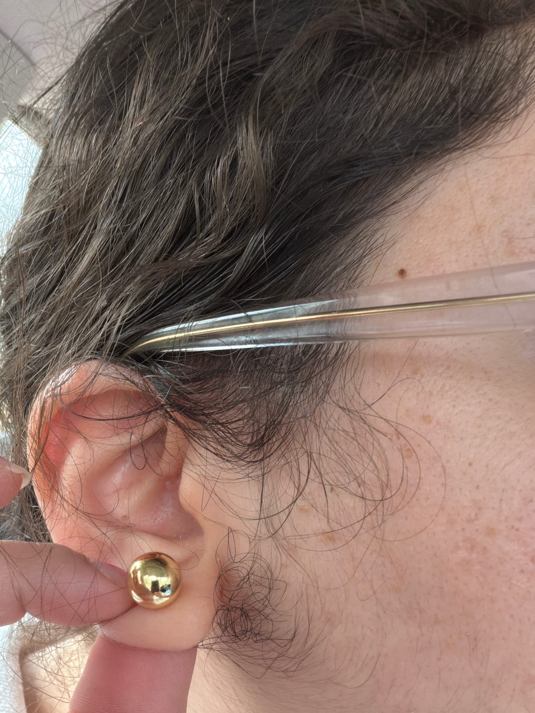 Customer photo review of Harper 18k White Gold Plated Ball Stud Earrings