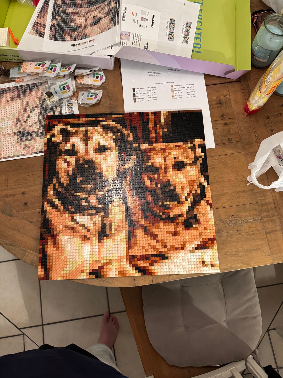 Customer photo review of Custom Bricked Mosaic Portrait 20×20"