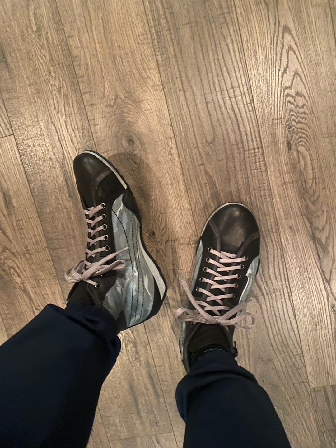 Customer photo review of Men's GrandPrix High-Top Sneaker in Green Camouflage