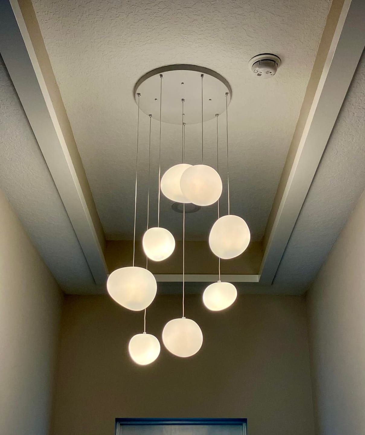 Customer photo review of Nordic Minimalist Stone-Looking Hanging Lights for Staircase