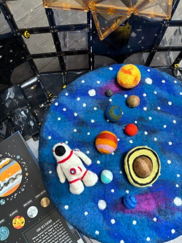 Customer photo review of Solar System Outer Space Play Mat with Felt Planets