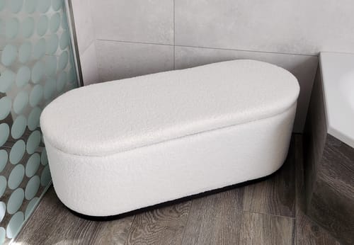 Customer photo review of LIMA - Banc coffre avec rangement en bois et bouclettes blanches
