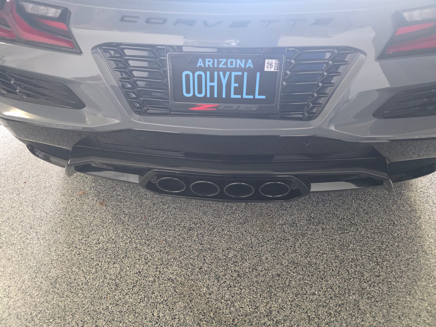 Customer photo review of Corvette C8 Z06 License Plate Backing