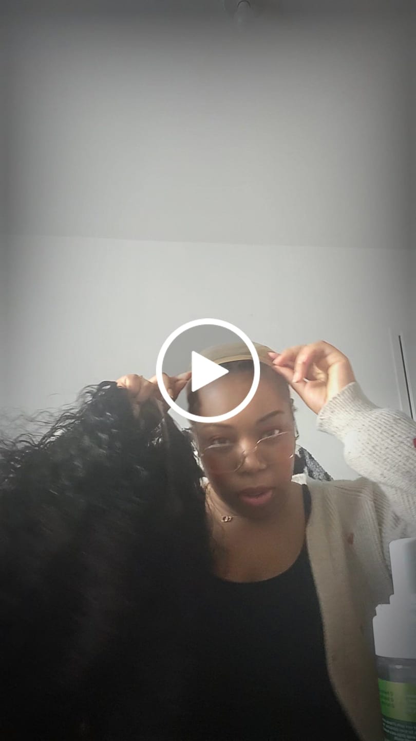 Customer video review of MORE FACE 360 Glueless Wig Water Wave Invisi Drawstring Wear And Go Wig Quick Install Pre-Bleached And Pre-Cut HD Lace Human Hair Wigs Beginner Friendly