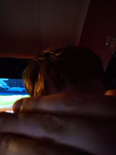 Close-up of a reviewer's hair showing texture and volume after using the Hair Clay.