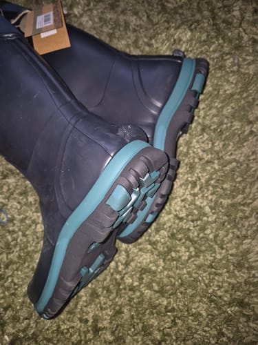 Customer photo review of Realm Adjustable Wellingtons Navy/Teal