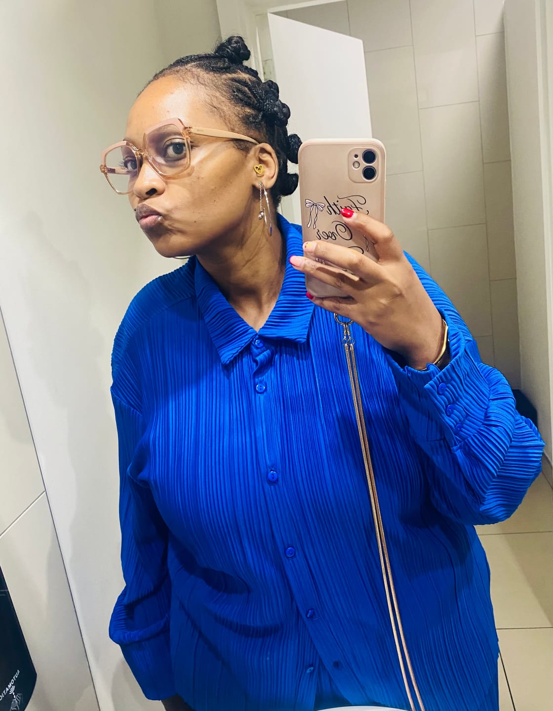 Customer photo review of Silver Era Drop Hoops