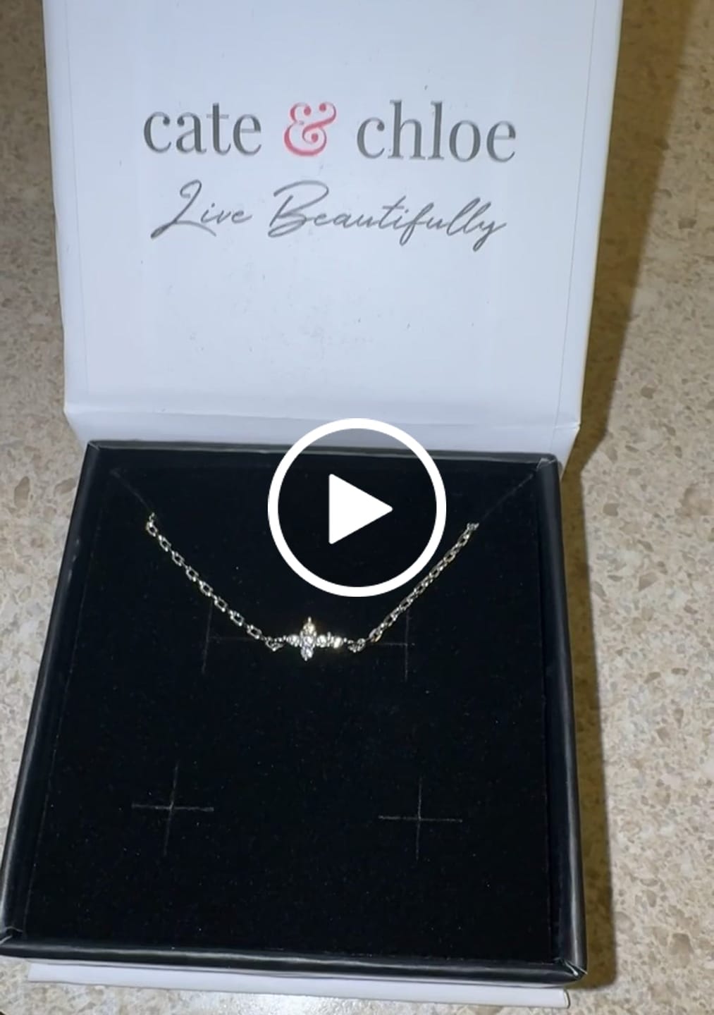 Customer video review of Zuri 18k White Gold Plated Silver Cross Bracelet with Swarovski Crystals