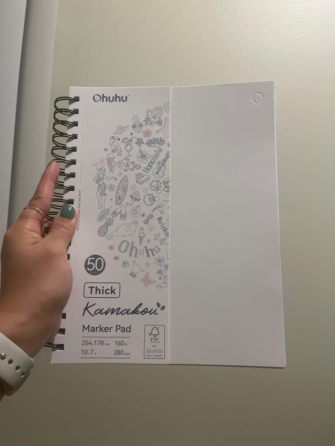 Customer photo review of Ohuhu Heavyweight Bleedproof Double-Sided Marker Pad, Spiral-Bound - Kamakou