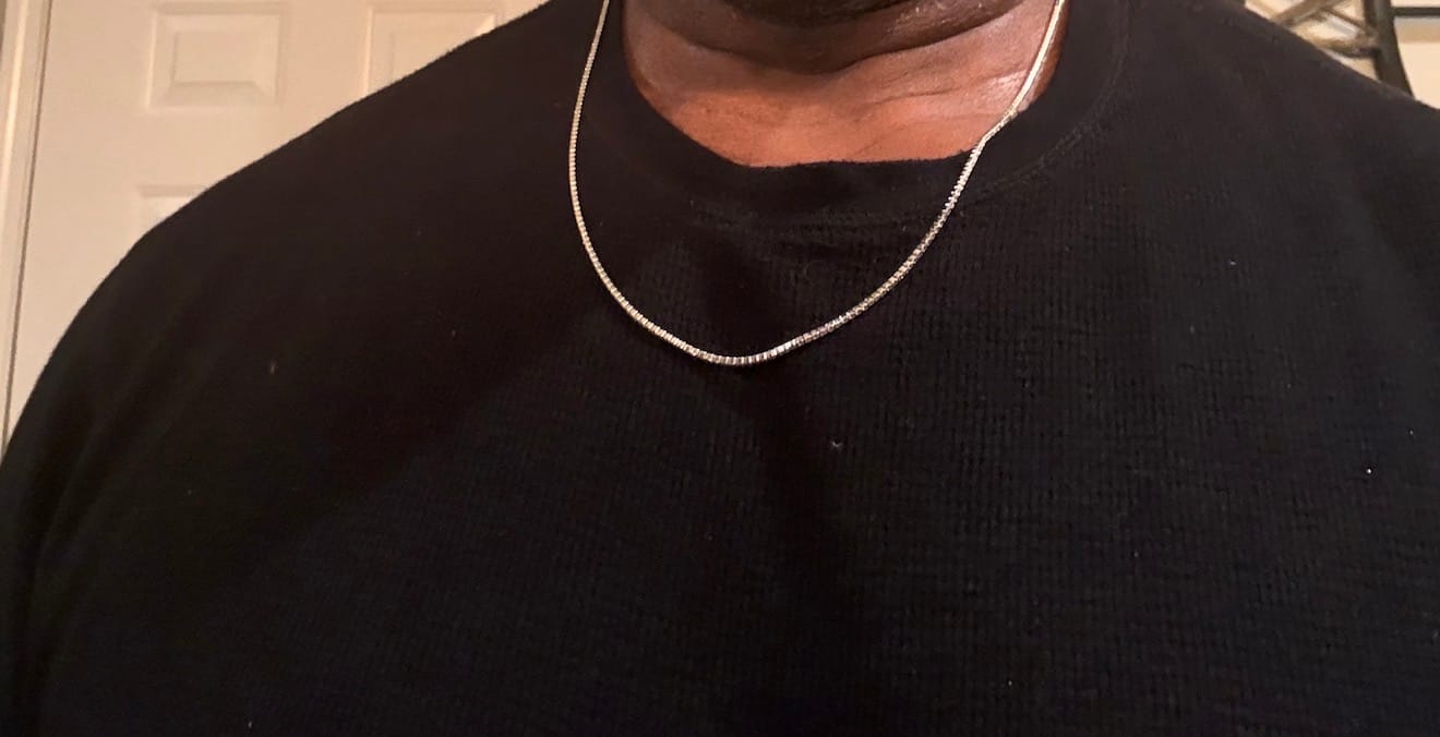 Customer photo review of 1.5mm Diamond Tennis Chain - 14k White Gold