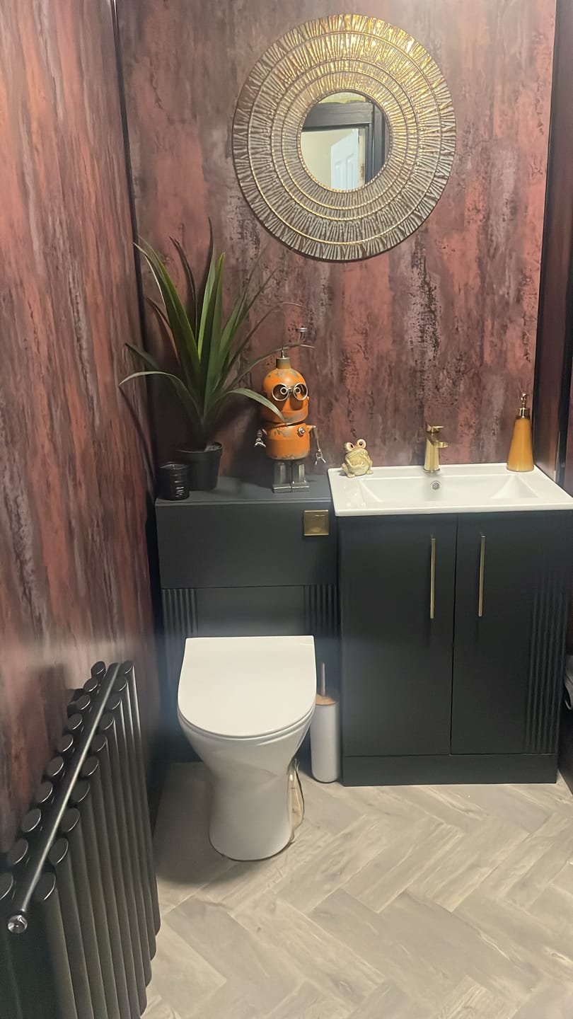 Customer photo review of 10mm Copper Retro Metallic Matt Shower Panel 1M x 2.4M