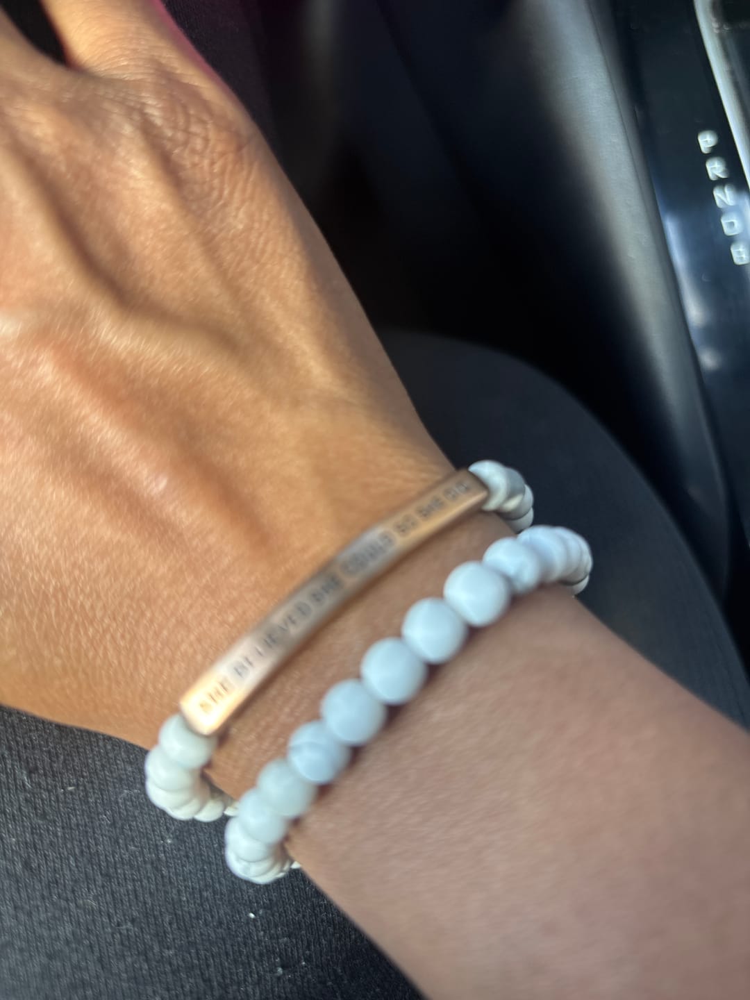 Customer photo review of MARBLE HOWLITE - ACCENT BRACELET