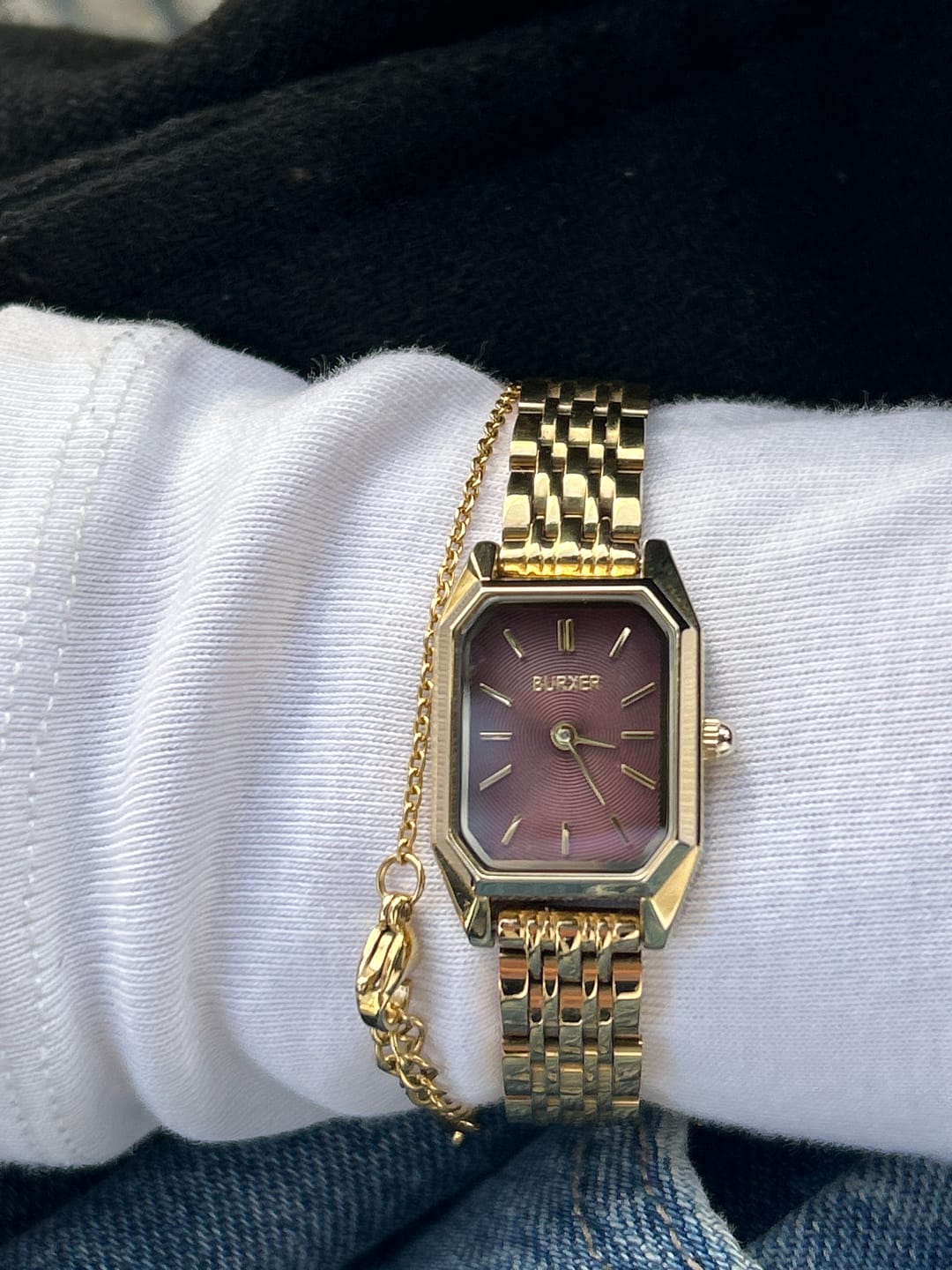 Customer photo review of Isabell Petite Gold Burgundy