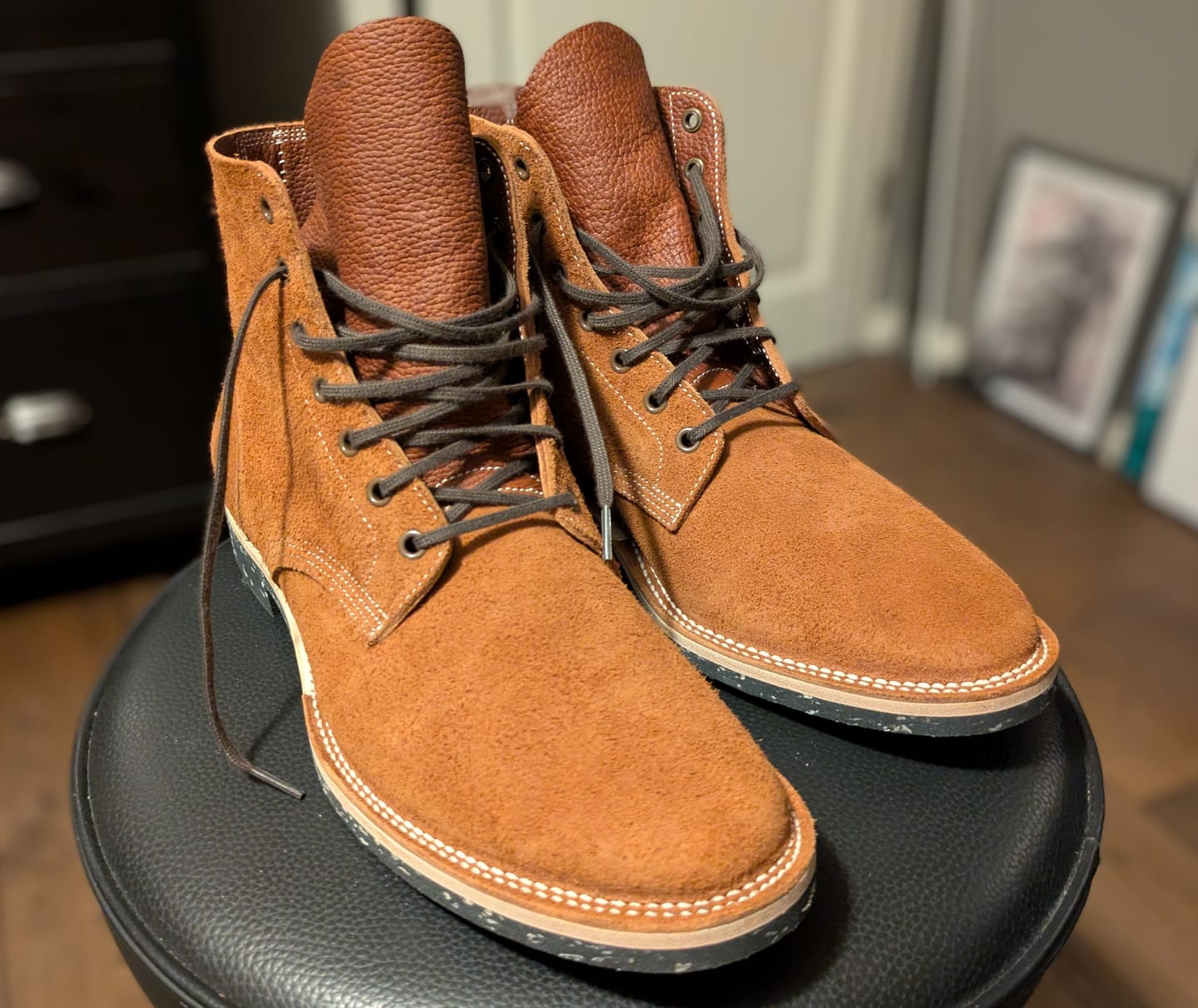 Customer photo review of T.G.Escape Boondoker Boot - luosjiet®boots - Yellow Brown Oiled  Cowhide Reverse(Short hair)