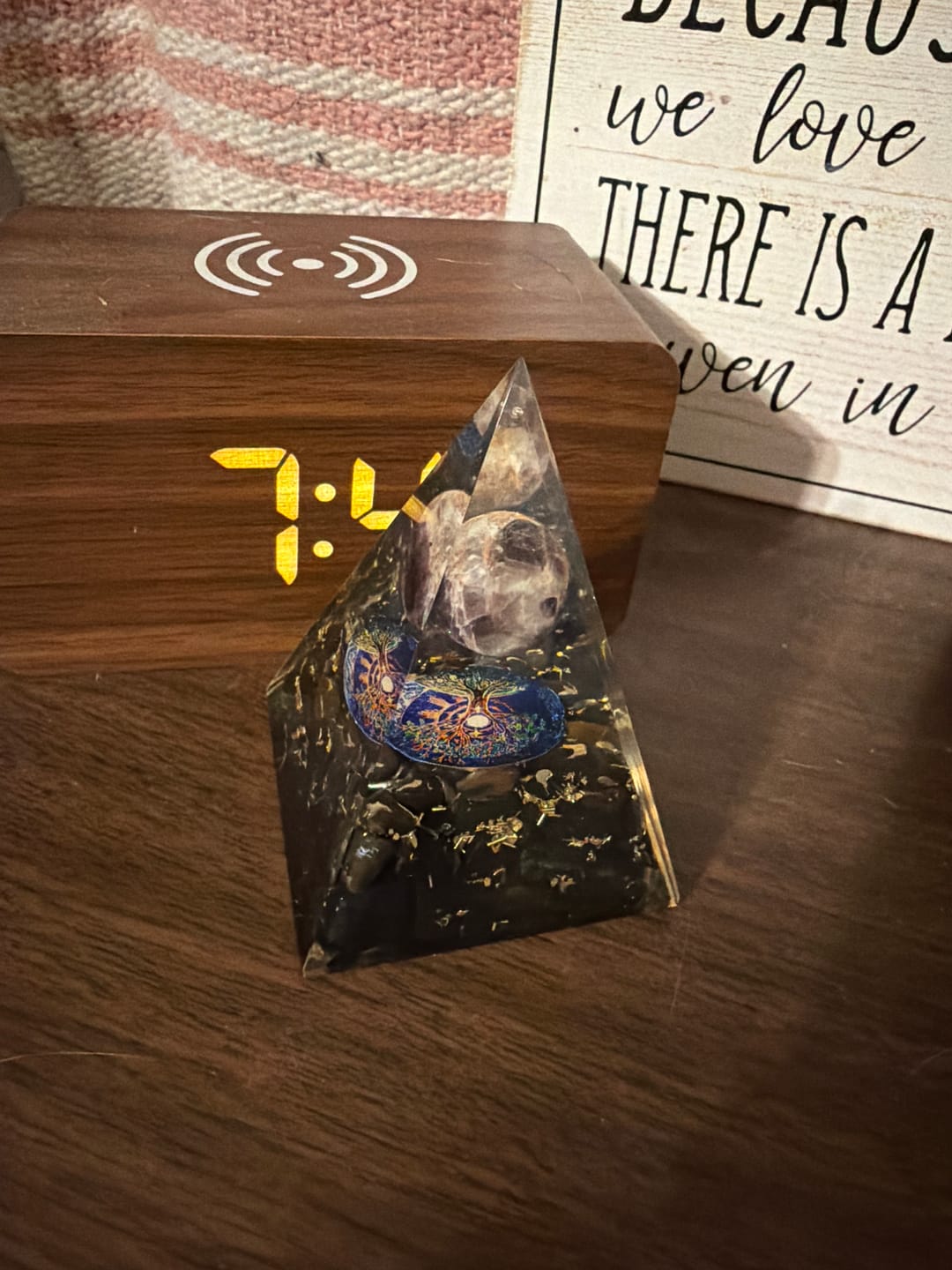 Customer photo review of EMF Protection Galaxy Orgone Pyramid