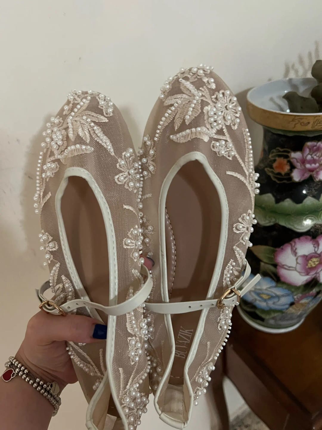 Customer photo review of Christine Beaded Mesh Ballet Flats