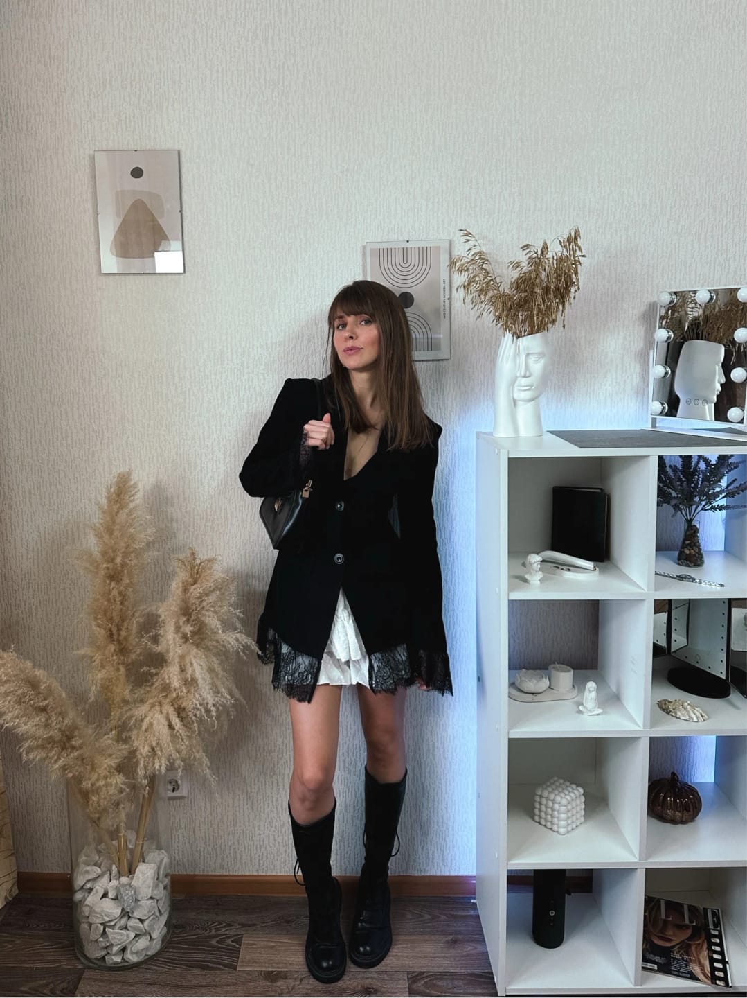 Customer photo review of Stephanie Blazer with Lace Details