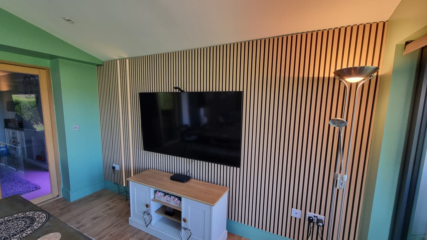 Customer photo review of Acoustic Slat Panel - Natural Oak