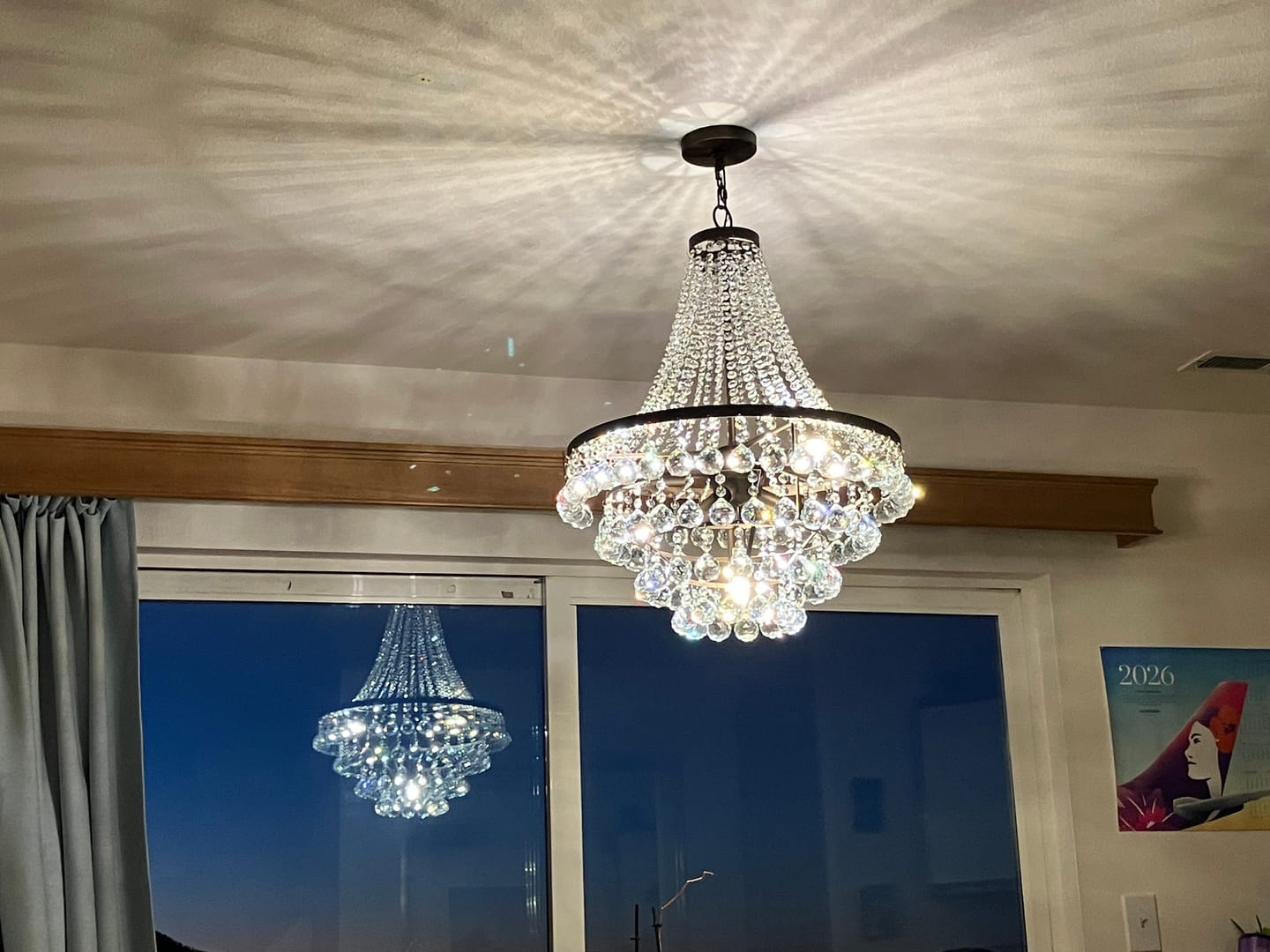 Customer photo review of Vintage Luxury Antique Bronze Crystal Empire Chandelier