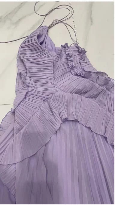 Customer photo review of Kris Halter Strap Ruffled Tule Dress