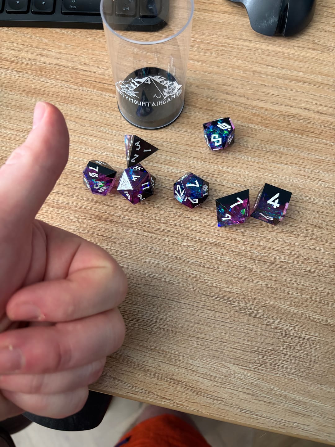 Customer photo review of Incantation Sharp-Edged Resin Dice Set