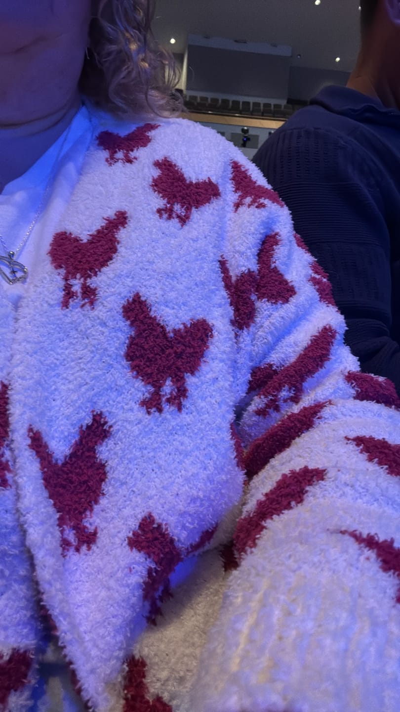 Customer photo review of Pink Chicken Luxe Cardigan