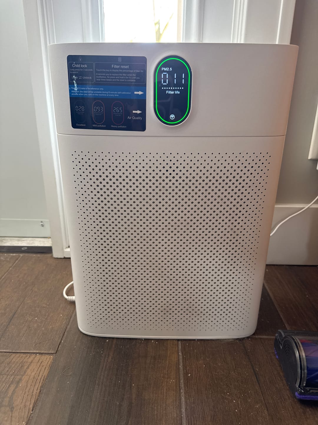Customer photo review of Smart Air Purifier V1 Pro – Powerful HEPA Filtration with PM2.5 Sensor, App & Voice Control for Clean Indoor Air