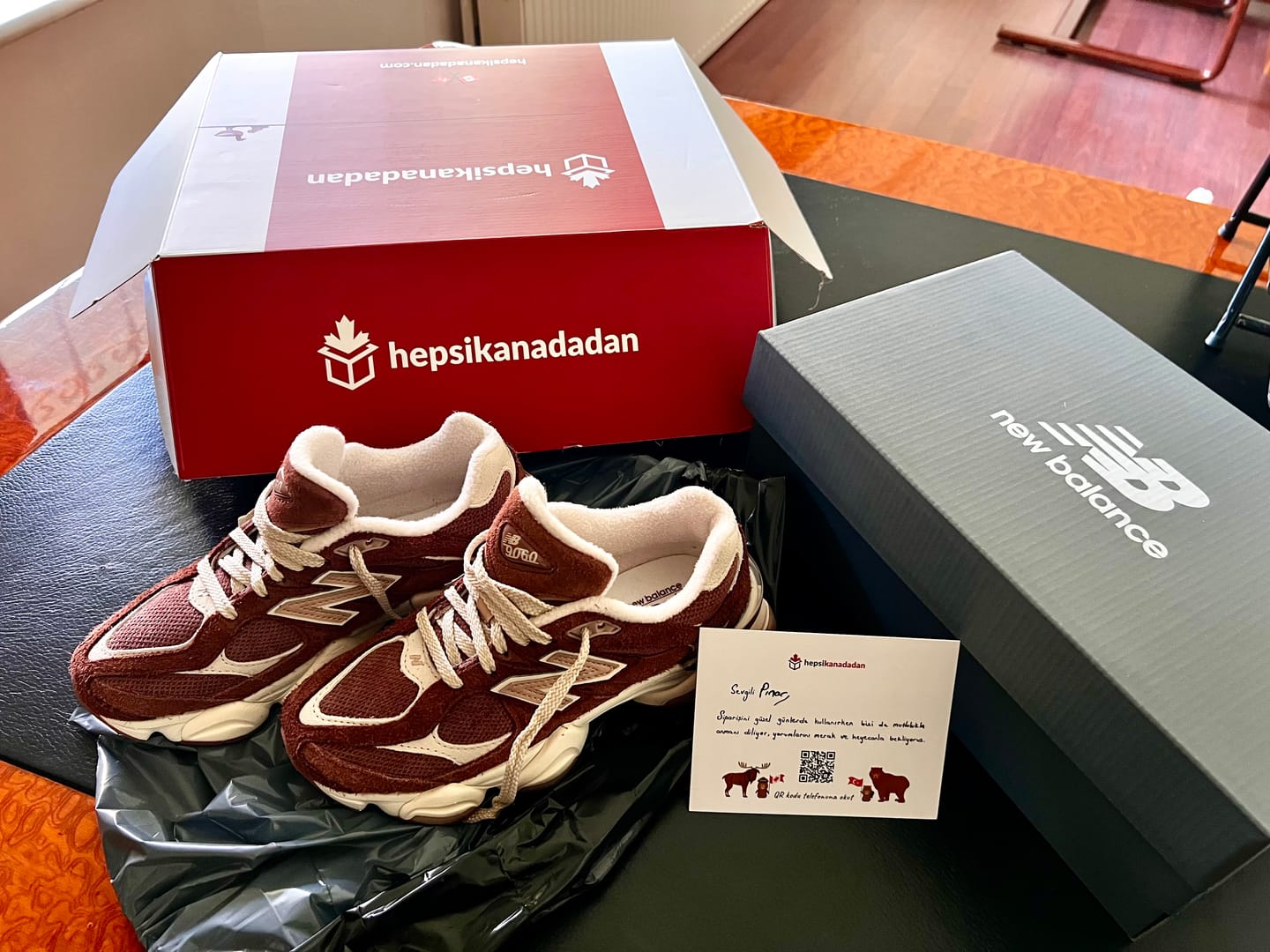 Customer photo review of New Balance 9060 Rich Oak with Timberwolf U9060CCC