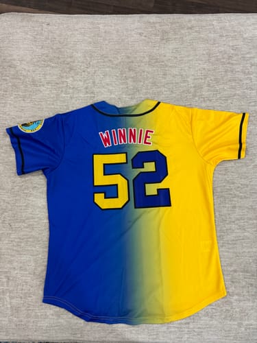 Customer photo review of Custom Yellow Royal-Black Gradient Fashion Authentic Baseball Jersey