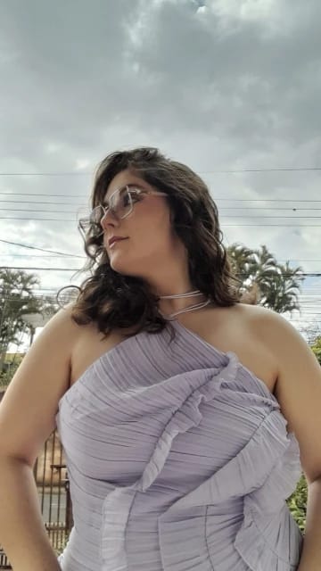 Customer photo review of Kris Halter Strap Ruffled Tule Dress