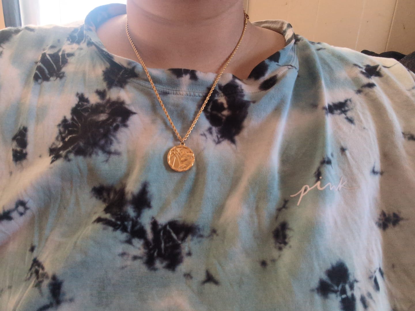 Customer photo review of Zodiac Coin Necklace w/ Rope Chain