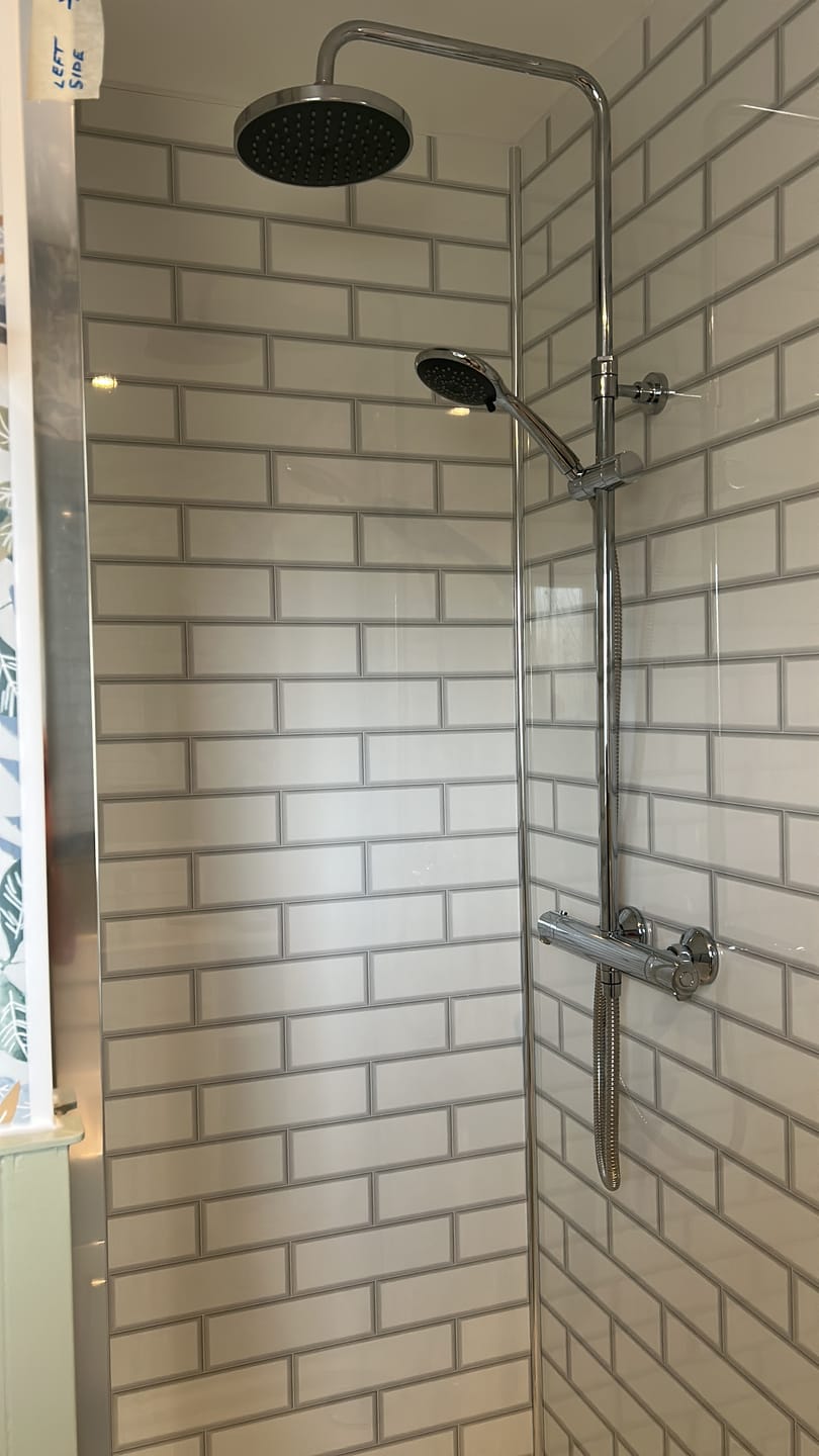 Customer photo review of 10mm London Tile Gloss Shower Panel 1M x 2.4M
