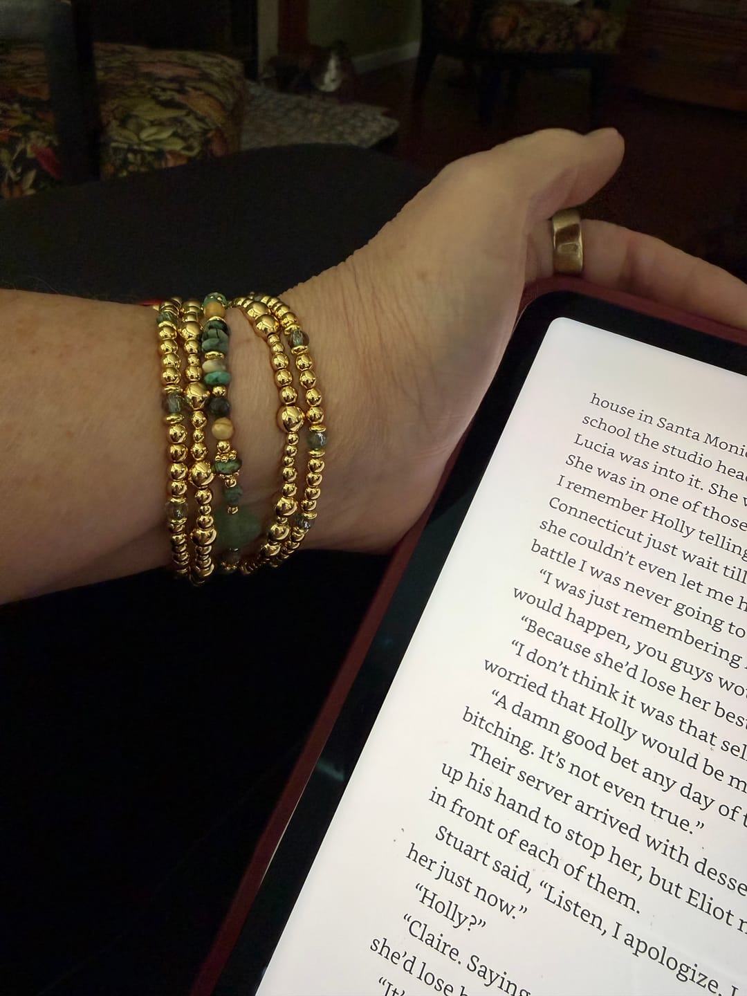 Customer photo review of Golden Oasis Stretch Apple Watch Strap