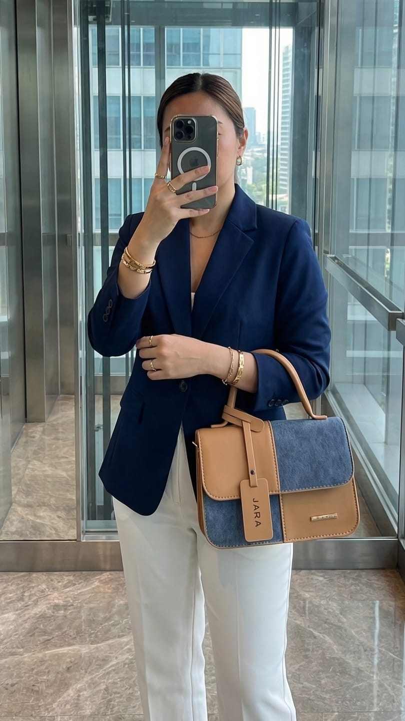 Customer photo review of Malta Color-block handbag