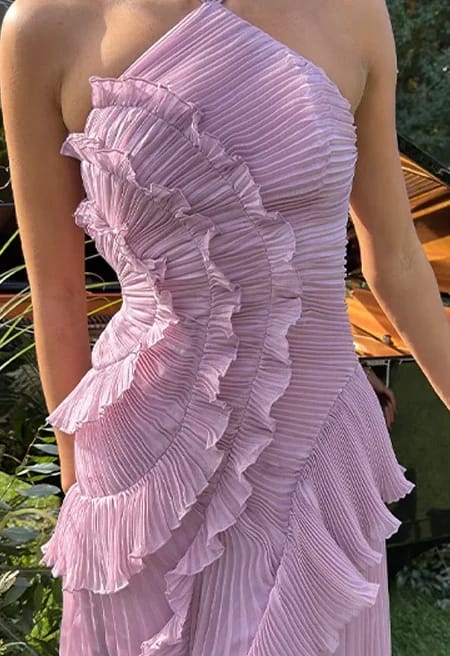 Customer photo review of Kris Halter Strap Ruffled Tule Dress