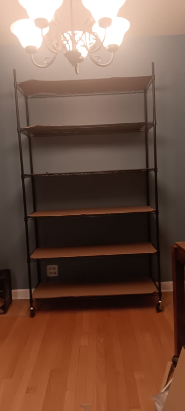 Customer photo review of Reibii 6-Tier 45" W Wire Shelving with Wheels, Adjustable Steel Shelves Load 1200LBS, Storage Racks for Kitchen Pantry Closet
