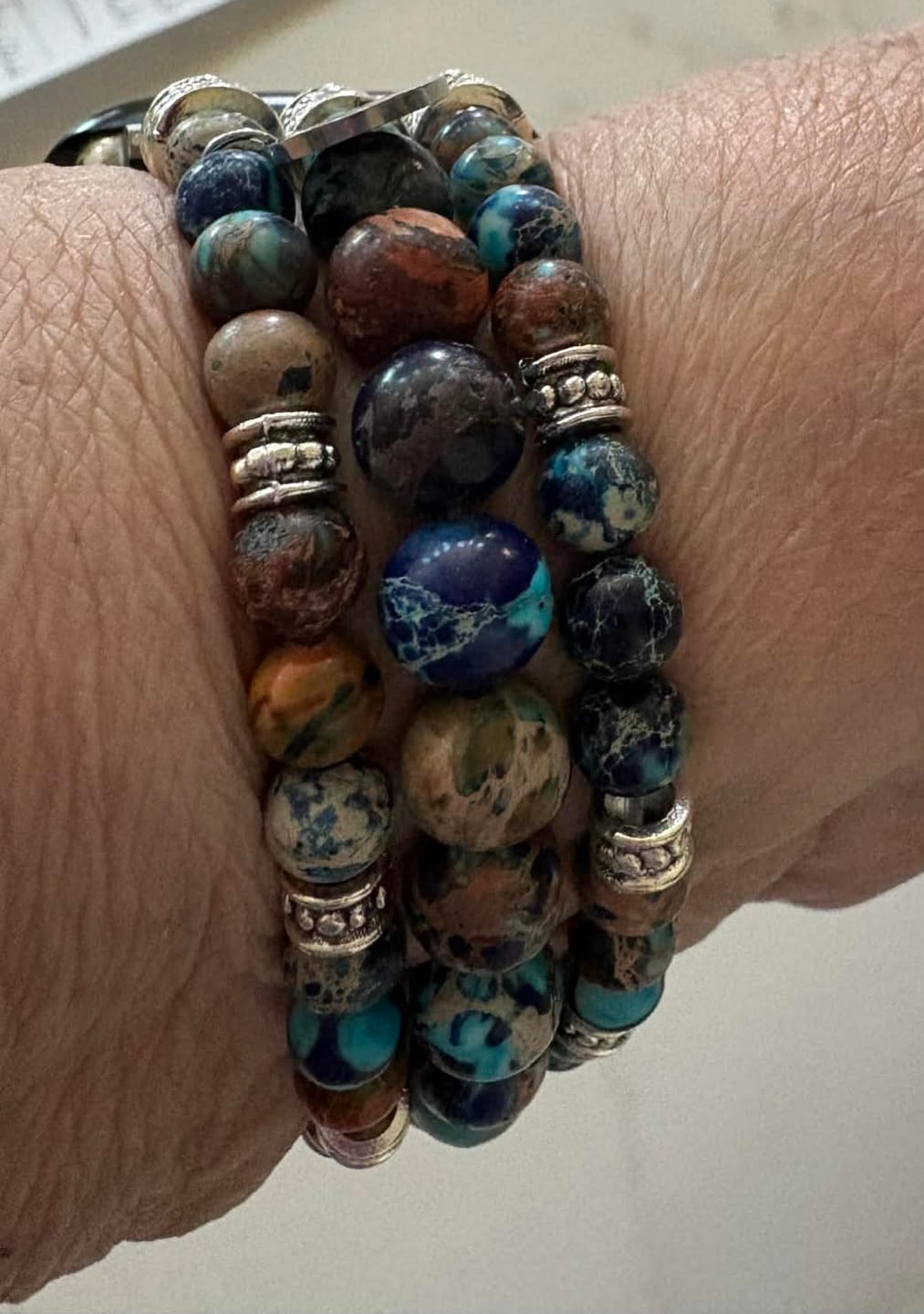 Customer photo review of Imperial Jasper Stretch Apple Watch Strap