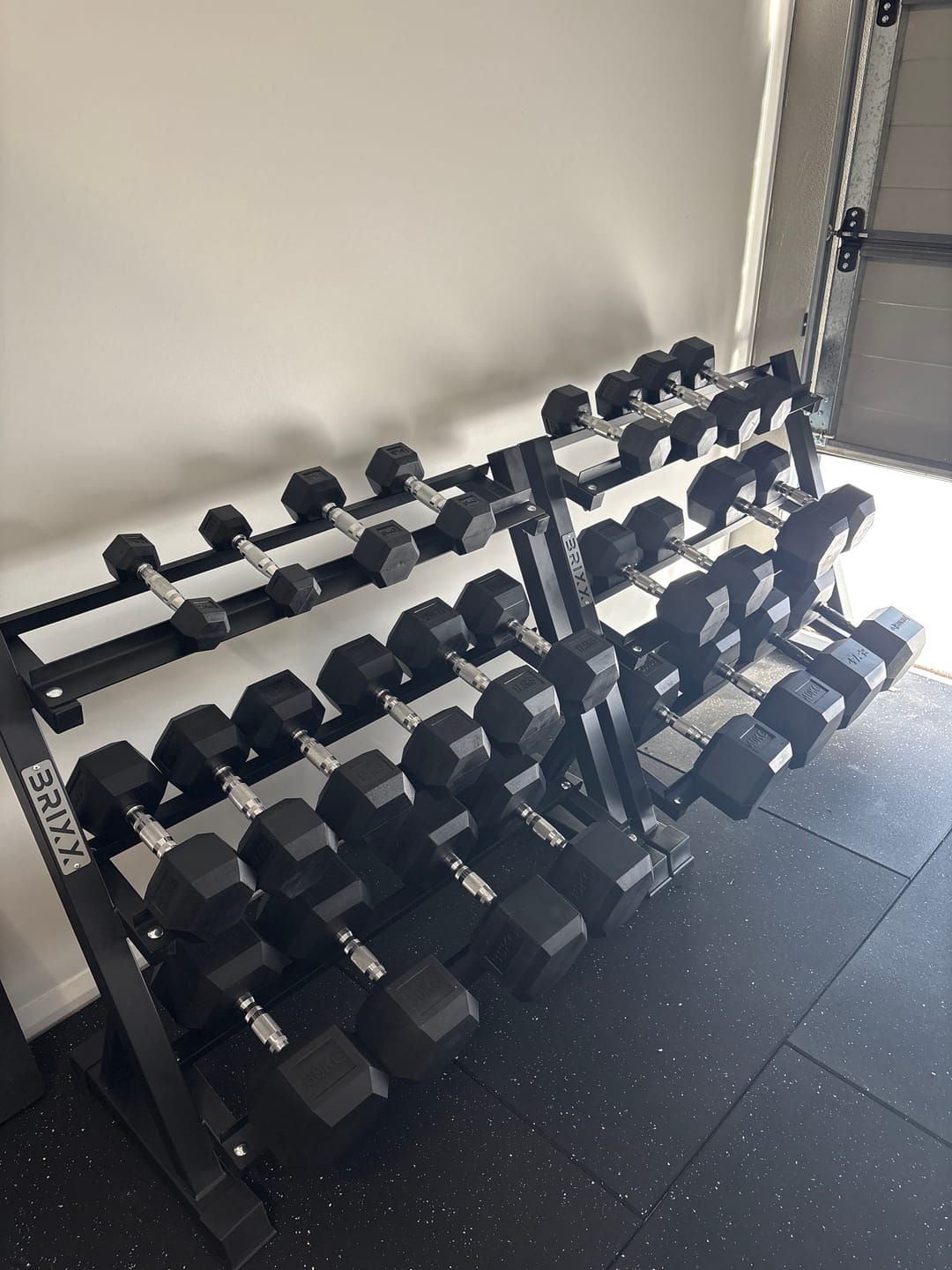 Customer photo review of Rubber Hex Dumbbells (sold in pairs)