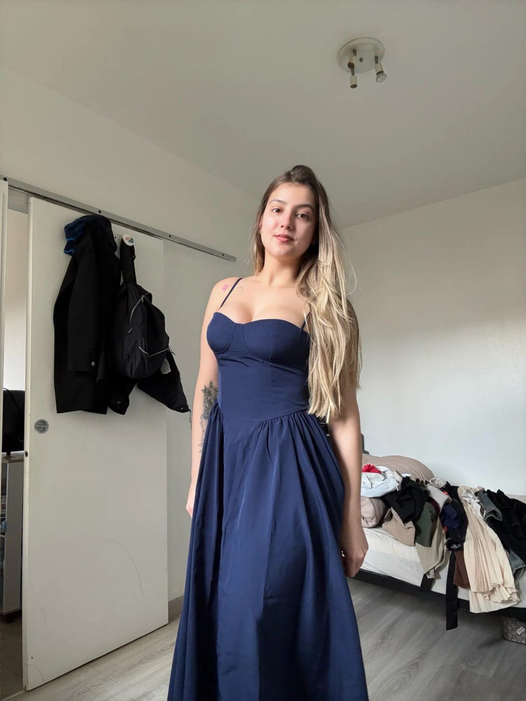Customer photo review of Marjorie Sleeveless Strap Midi Dress