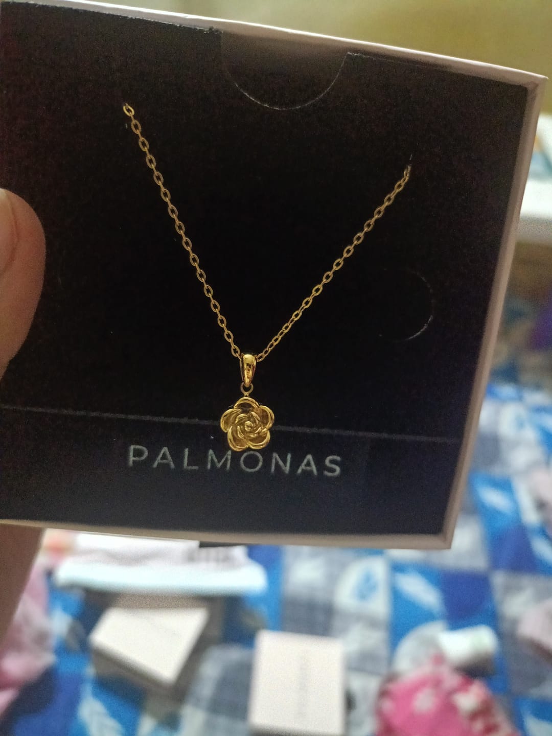 Customer photo review of Delicate Rose Necklace