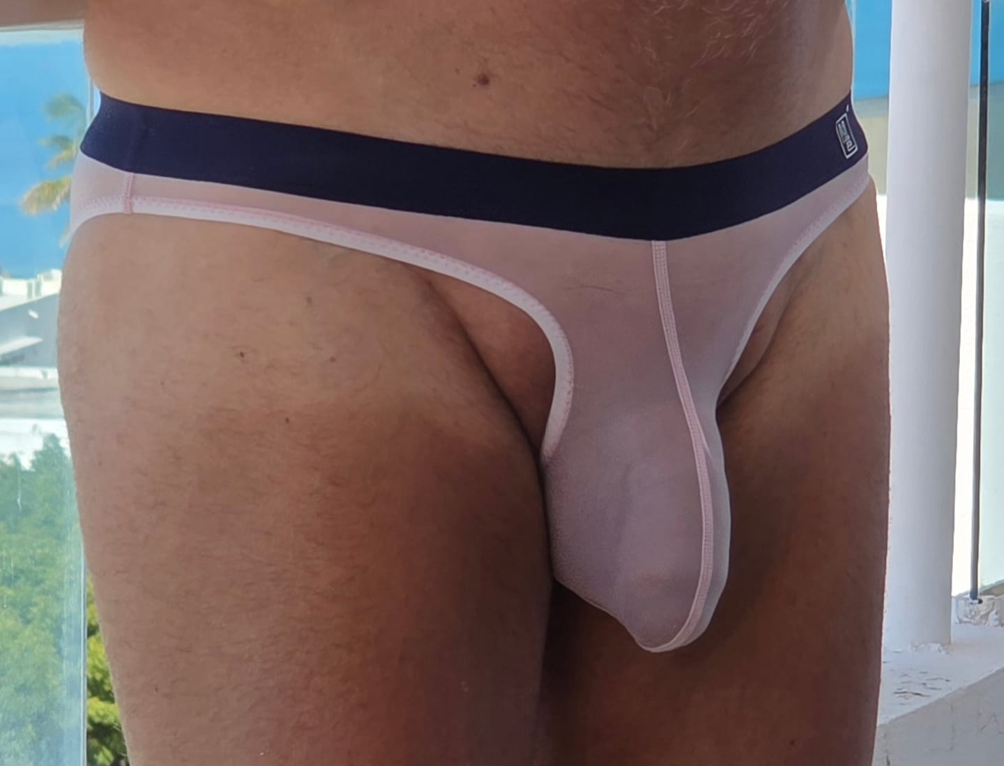 Customer photo review of Men's Ultra Thin Ice Silk See-through Briefs