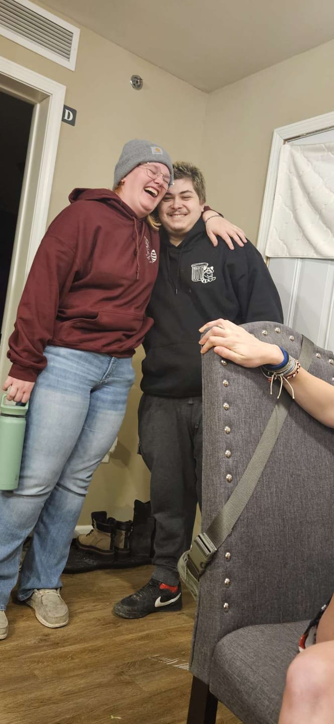 Customer photo review of Custom Embroidered Trash Pandas Matching Hoodies for Couples