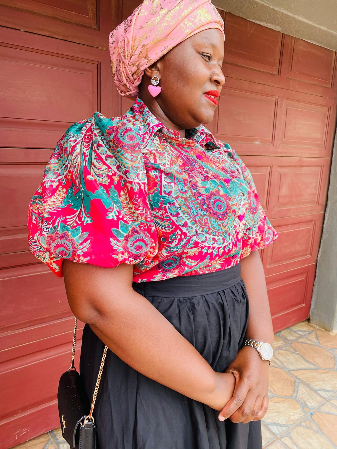 Customer photo review of Pink Era Adore Silver Earrings