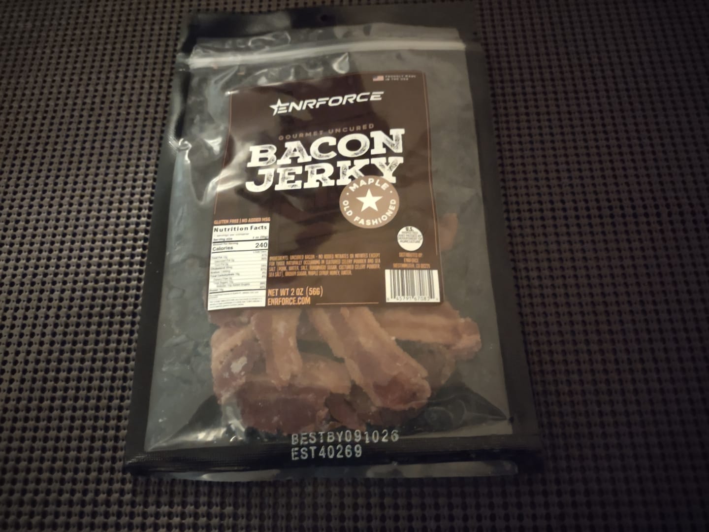 Customer photo review of Gourmet Bacon Jerky