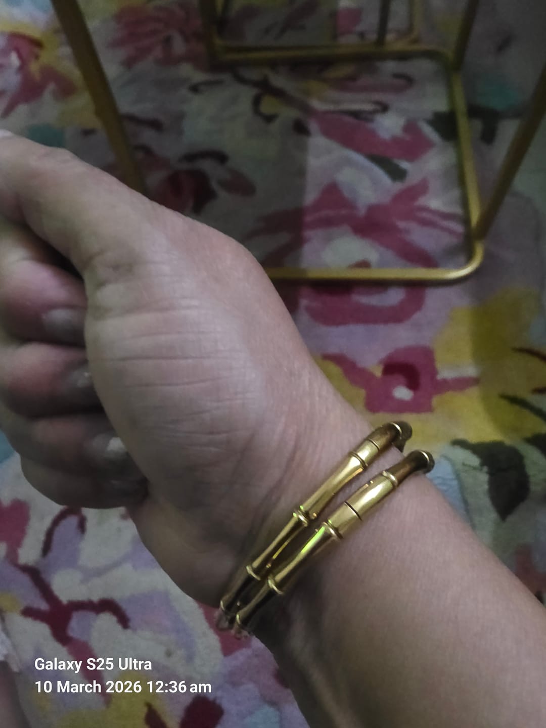 Customer photo review of Golden Bamboo Bracelet