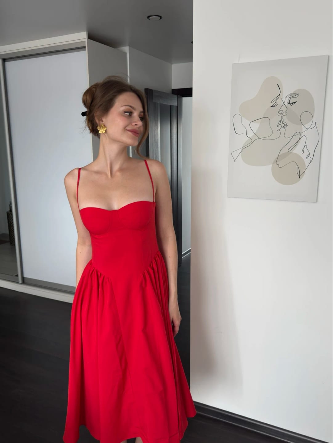 Customer photo review of Marjorie Sleeveless Strap Midi Dress