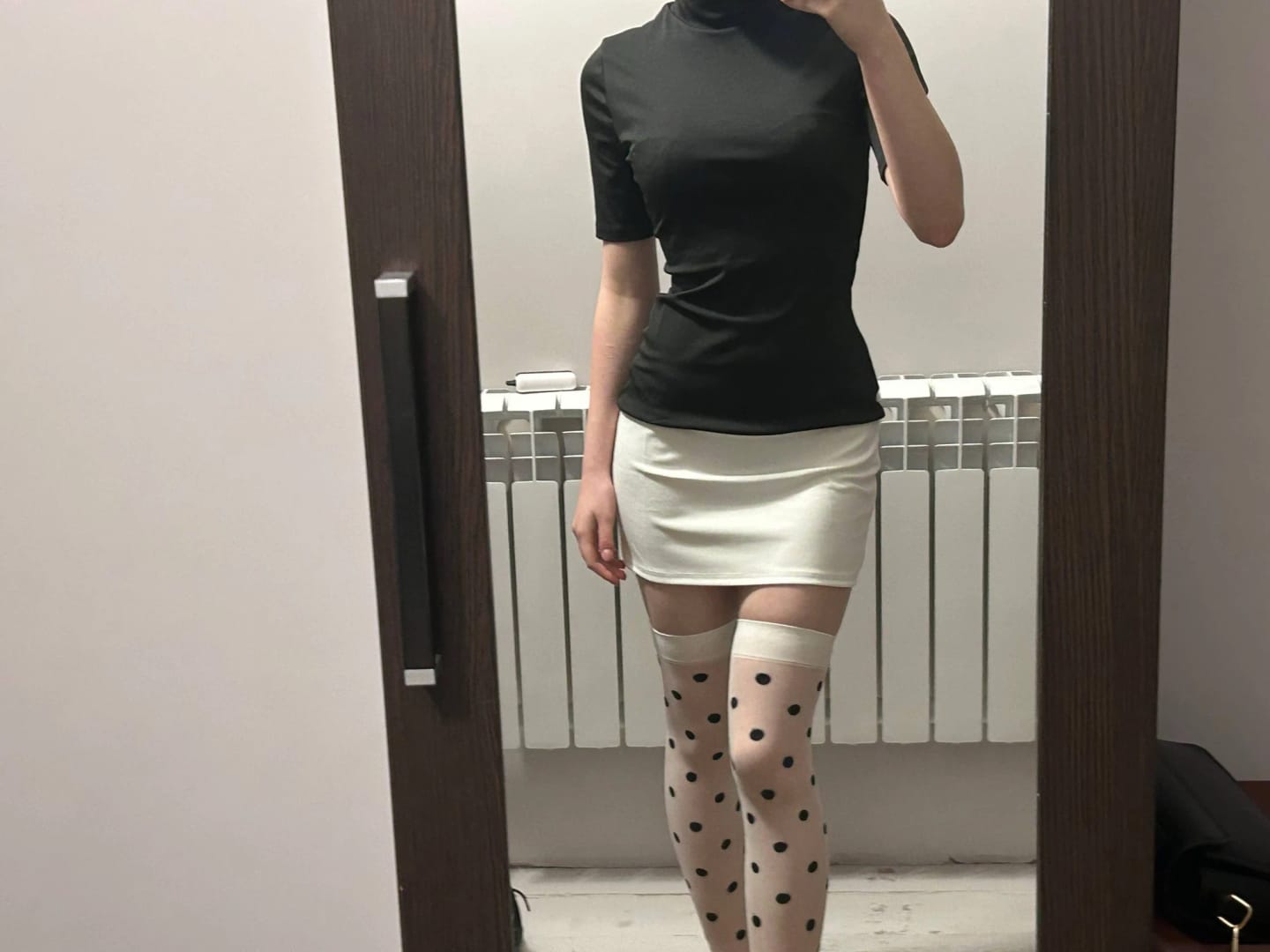 Customer photo review of Betty High Neck Mini Dress